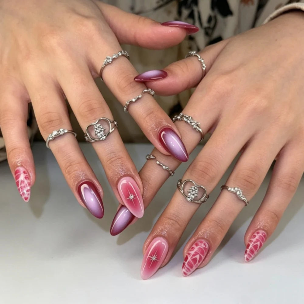 Press-On Nails Starry Night Pre-Glued Multiple Sizes