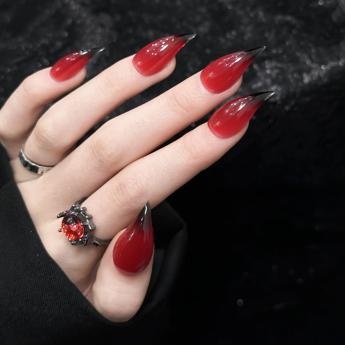 Press-On Nails Stiletto Adhesive Backing & Reusable