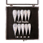 Press-On Nails Stiletto Artistic Peel & Stick