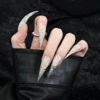 Press-On Nails Stiletto Artistic Reusable