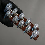 Press-On Nails Stiletto Artistic Shimmer Reusable