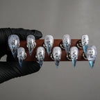 Press-On Nails Stiletto Artistic Shimmer Reusable