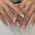 Press-On Nails Stiletto Embellished Easy Apply & Reusable
