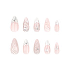 Press-On Nails Stiletto Embellished Easy Apply & Reusable