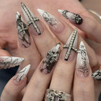 Press-On Nails Stiletto Embellished Reusable