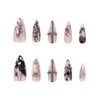 Press-On Nails Stiletto Embellished Reusable