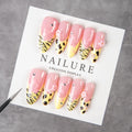 Press-On Nails Stiletto Floral & Animal Print Easy Application