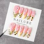 Press-On Nails Stiletto Floral & Animal Print Easy Application