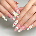 Press-On Nails Stiletto Floral & Bow Designs