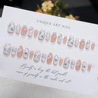 Press-On Nails Stiletto Floral Design Adhesive Backing