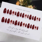 Press-On Nails Stiletto Floral Design Easy Application