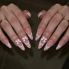 Press-On Nails Stiletto Floral Design Easy Application