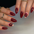 Press-On Nails Stiletto Floral Design Easy Application