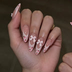 Press-On Nails Stiletto Floral Design Easy Application