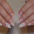 Press-On Nails Stiletto Floral Embellished Easy Application