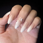 Press-On Nails Stiletto Floral Gel Finish