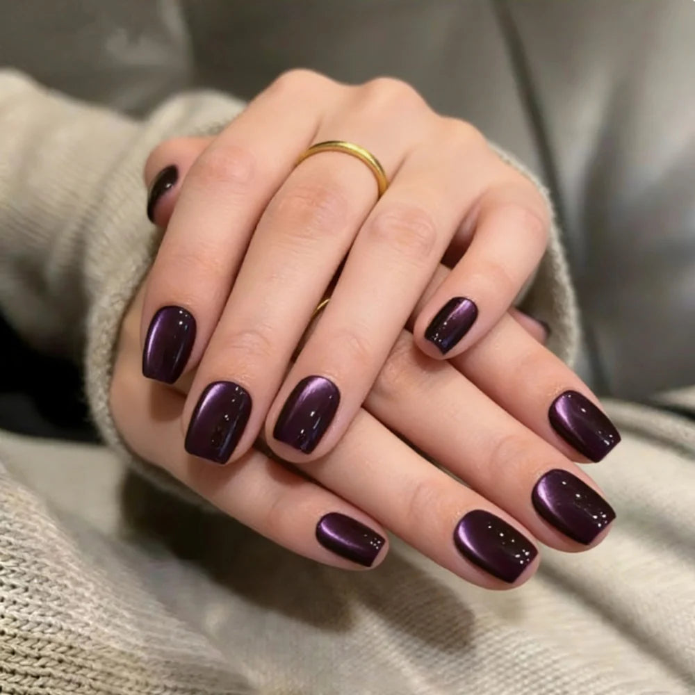 Press-On Nails Stiletto Floral Gel Finish