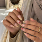 Press-On Nails Stiletto Floral Gel Finish
