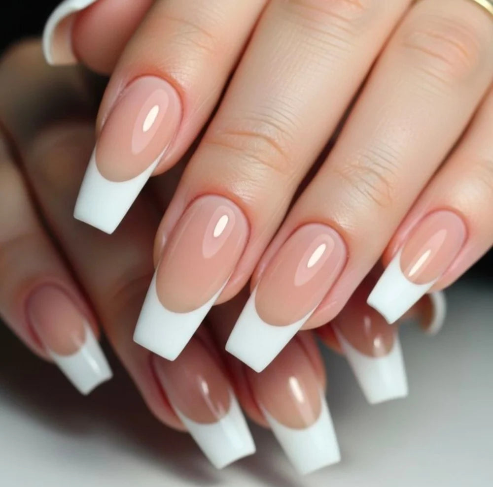 Press-On Nails Stiletto Floral Gel Finish