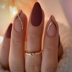 Press-On Nails Stiletto Floral Gel Finish