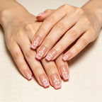 Press-On Nails Stiletto Floral Gel Finish