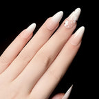 Press-On Nails Stiletto Floral Gel Finish