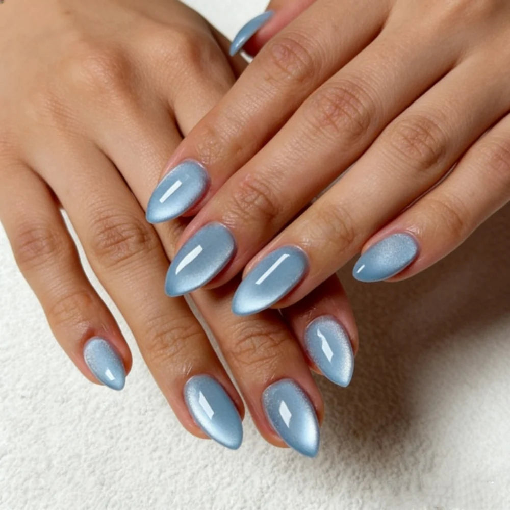 Press-On Nails Stiletto Floral Gel Finish