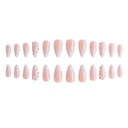 Press-On Nails Stiletto Floral Gel Finish
