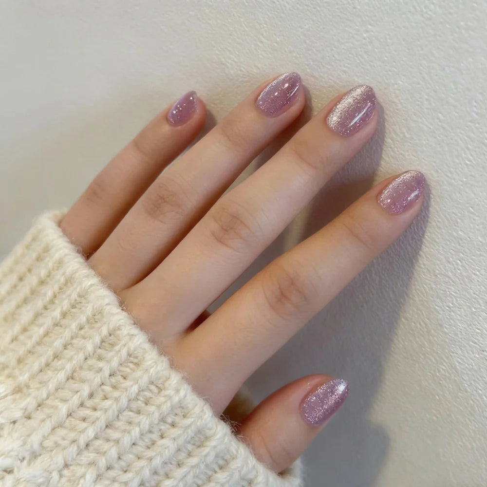 Press-On Nails Stiletto Floral Gel Finish