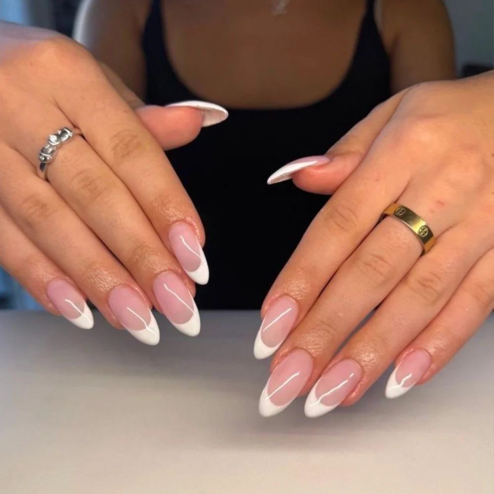 Press-On Nails Stiletto Floral Gel Finish
