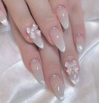 Press-On Nails Stiletto Floral Gel Finish