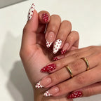 Press-On Nails Stiletto Floral Gel Finish