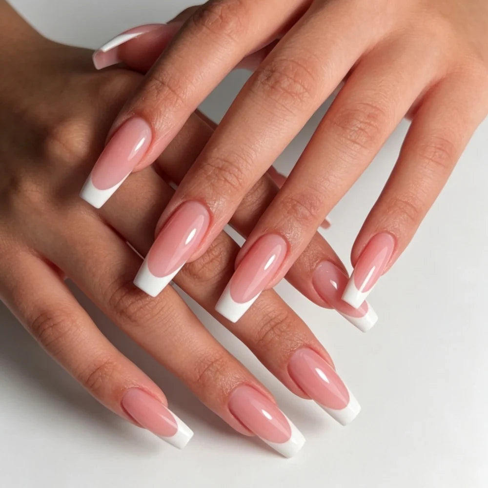 Press-On Nails Stiletto Floral Gel Finish
