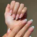 Press-On Nails Stiletto Floral Gel Finish