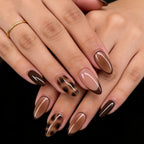 Press-On Nails Stiletto Floral Gel Finish