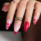 Press-On Nails Stiletto Floral Gel Finish