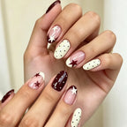 Press-On Nails Stiletto Floral Gel Finish