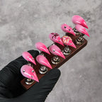 Press-On Nails Stiletto Floral & Gem Accents