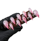 Press-On Nails Stiletto Floral & Gem Accents