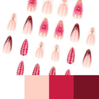 Press-On Nails Stiletto Floral & Glitter