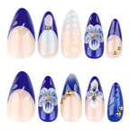 Press-On Nails Stiletto Floral & Glitter