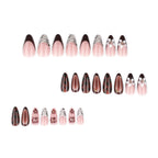 Press-On Nails Stiletto Floral & Glitter Glue-On