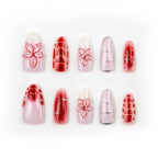 Press-On Nails Stiletto Floral Green Comfort Fit