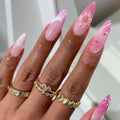 Press-On Nails Stiletto Floral No Glue