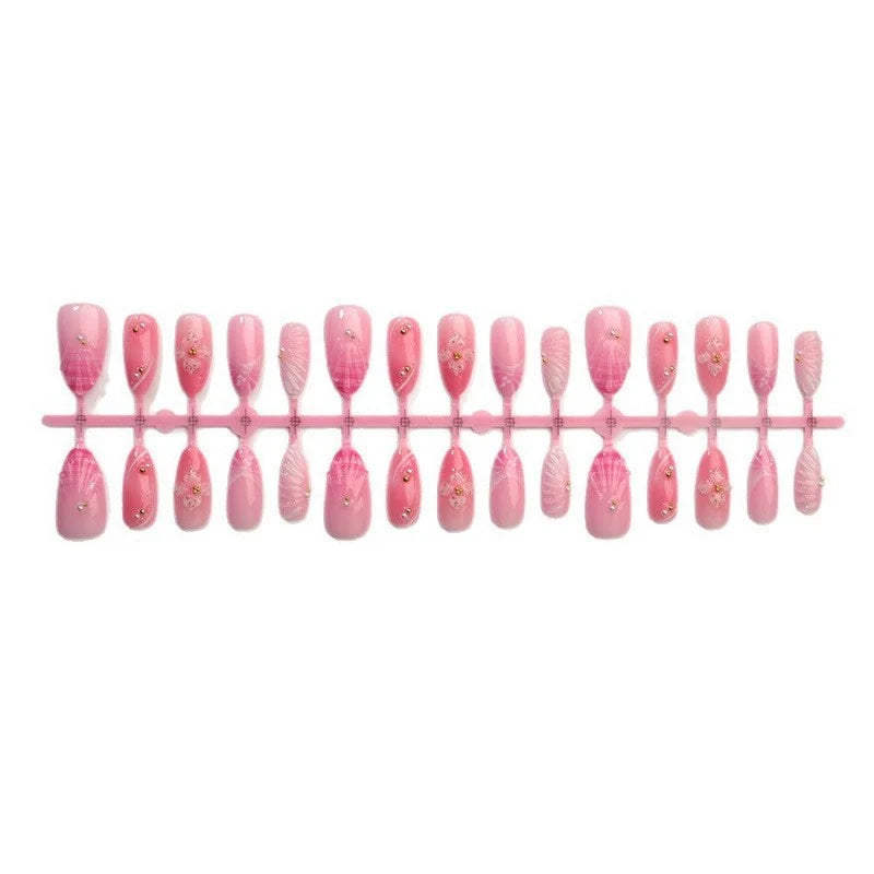 Press-On Nails Stiletto Floral No Glue