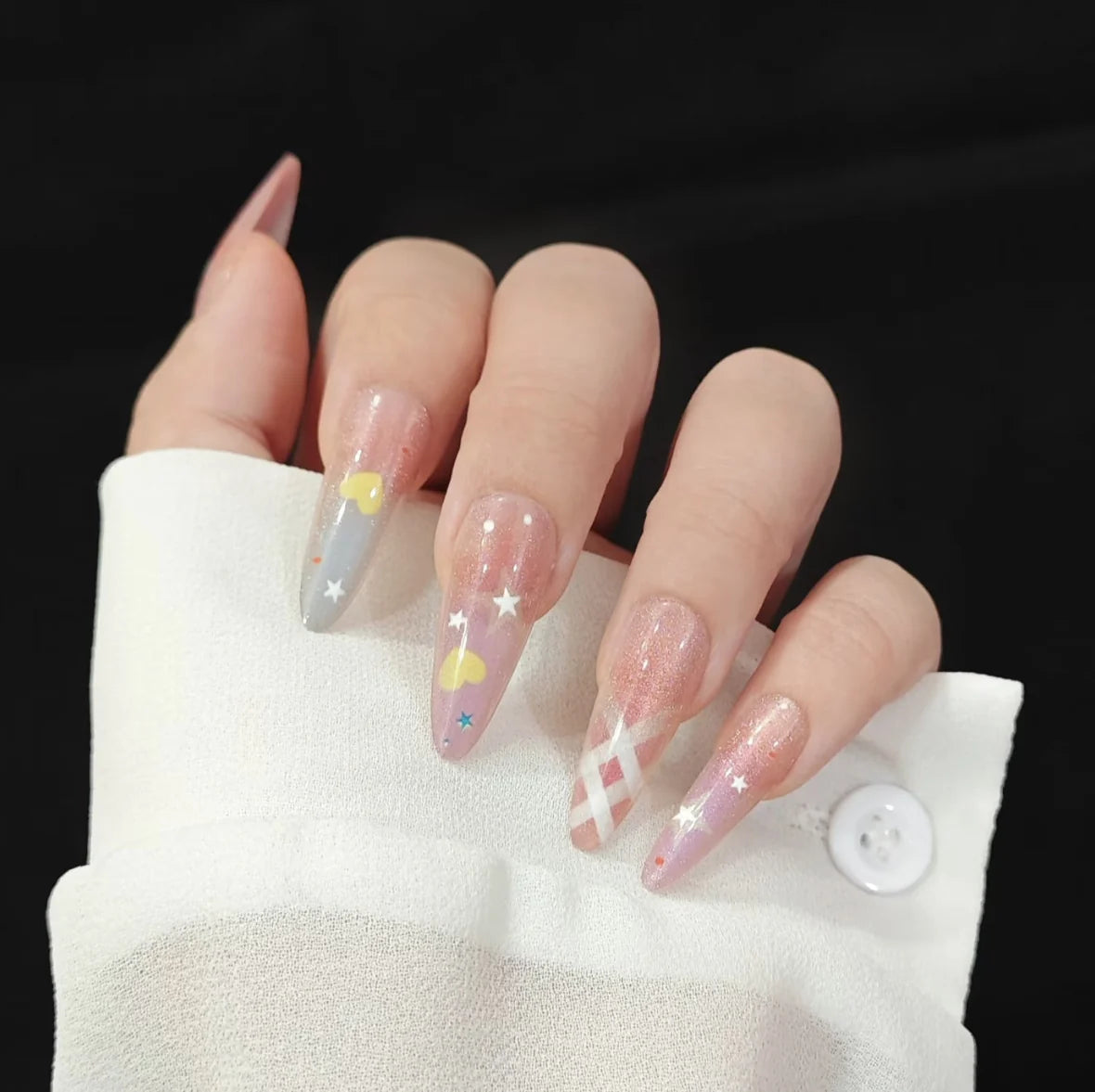 Press On Nails Stiletto Floral Peel & Press