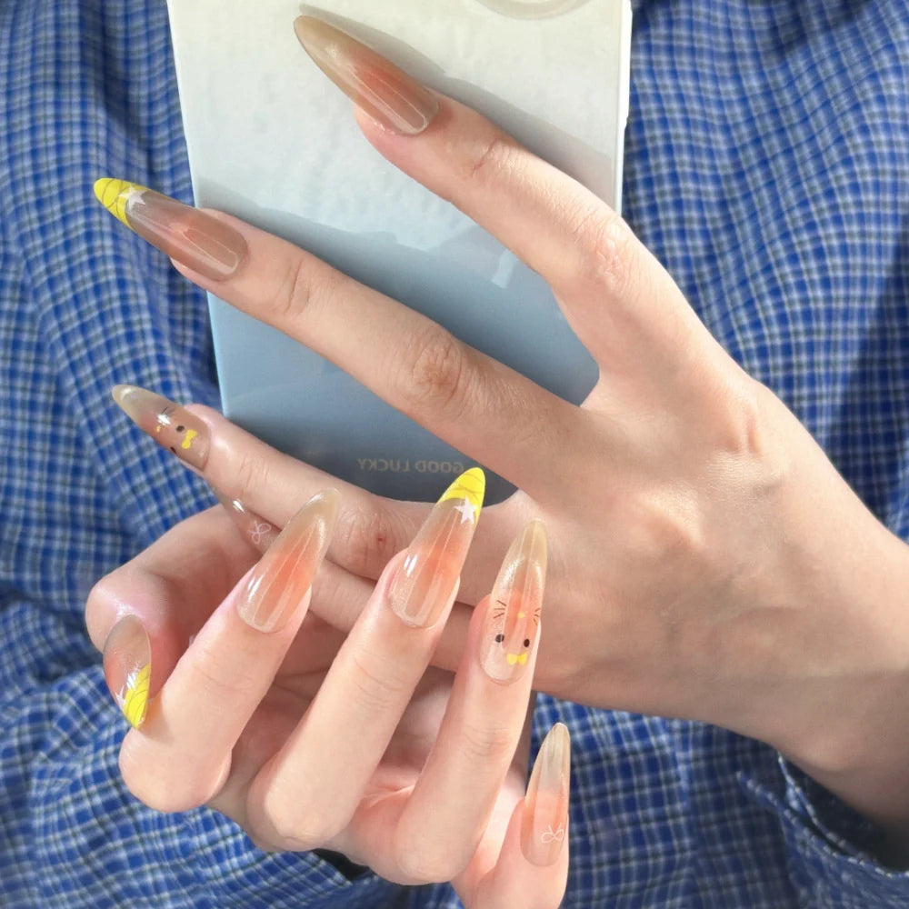 Press On Nails Stiletto Floral Peel & Press
