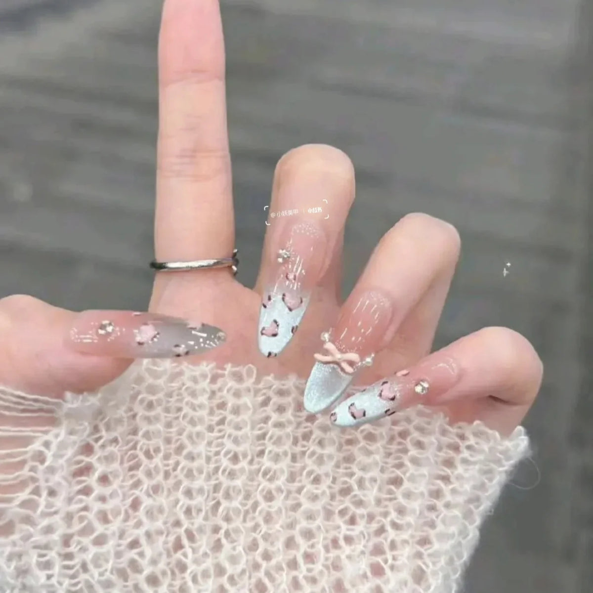 Press On Nails Stiletto Floral Peel & Press