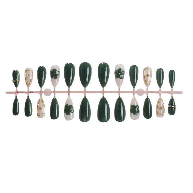 Press-On Nails Stiletto Floral Peel & Stick