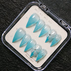 Press-On Nails Stiletto Floral Pre-Applied Adhesive